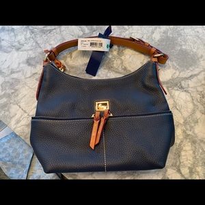 Dooney & Bourke Navy And Brown Leather Purse
